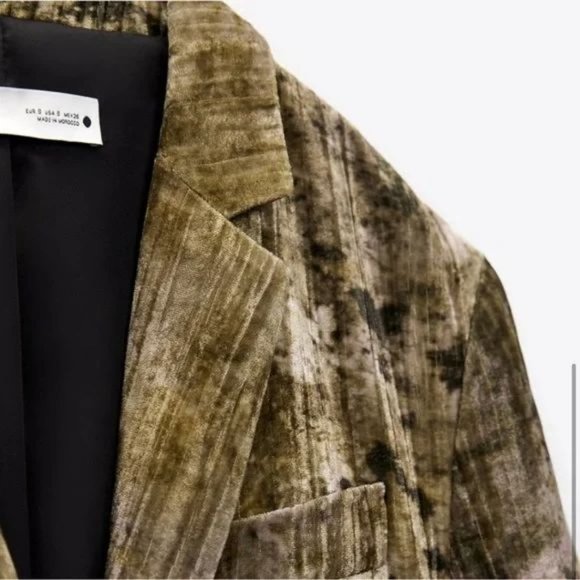 ZARA LONG VELVET JACKET - Picture 4 of 4